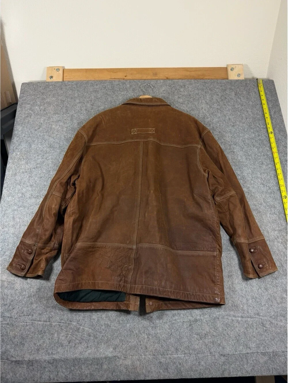 Vintage Colebrook & Co Brown Distressed Suede Jacket Men's Large